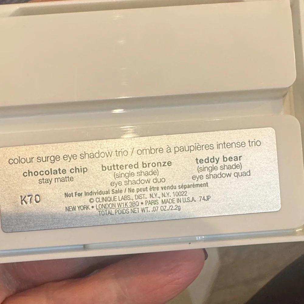 Clinique Eyeshadow‎ Trio - chocolate chip, buttered bronze, teddy bear